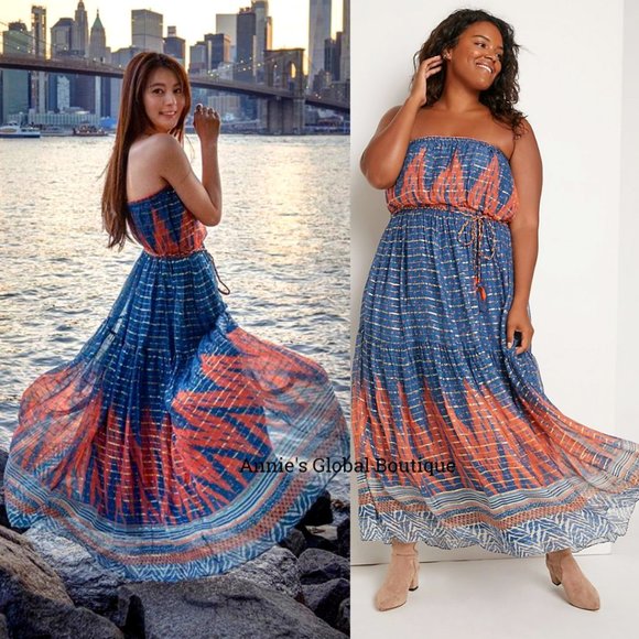 RARE NWT ANTHROPOLOGIE Nora Tasseled Maxi Dress - Picture 6 of 14